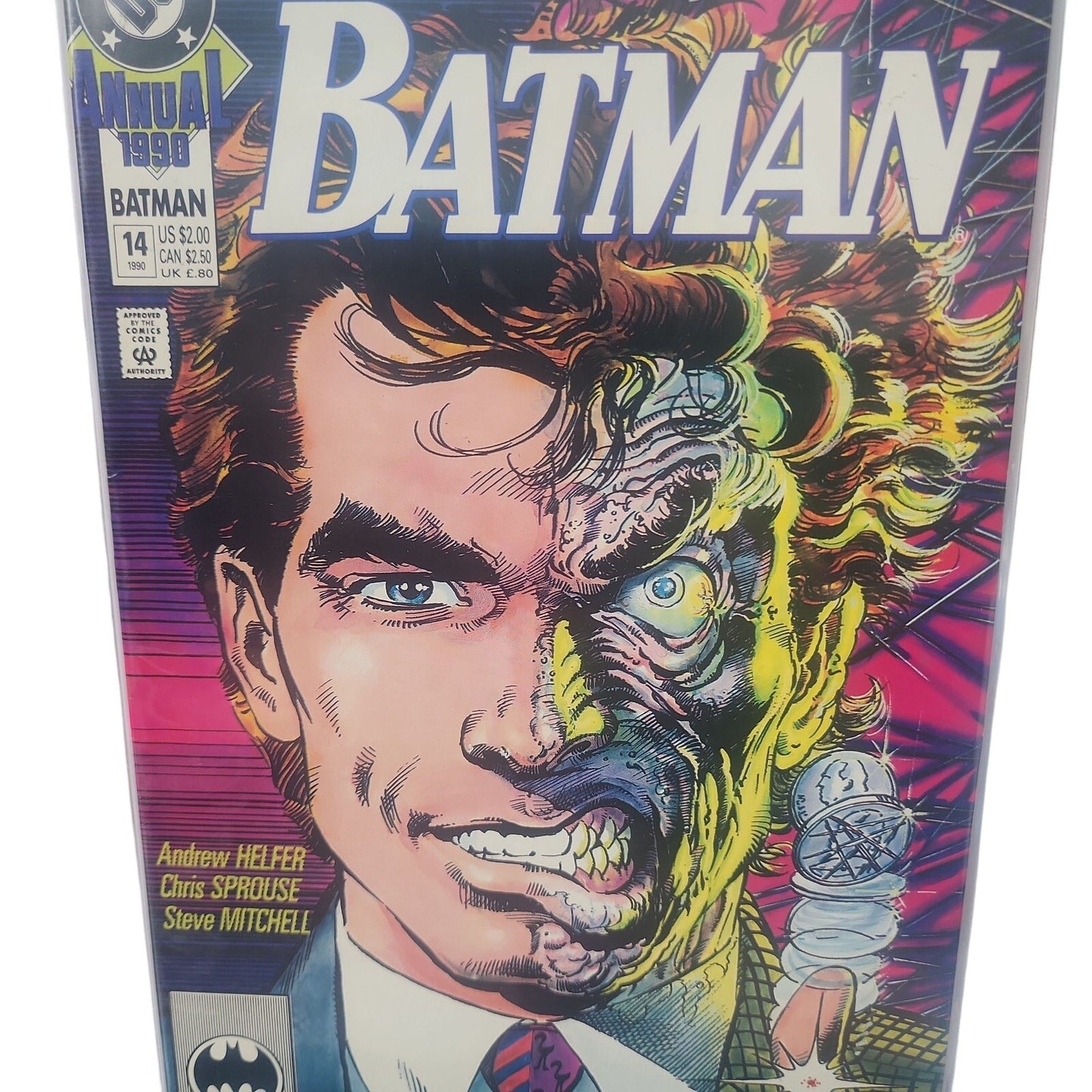 DC Batman Annual Vol 1, # 14, 1990 TWO-FACE Origin Retold KEY ISSUE VF/NM