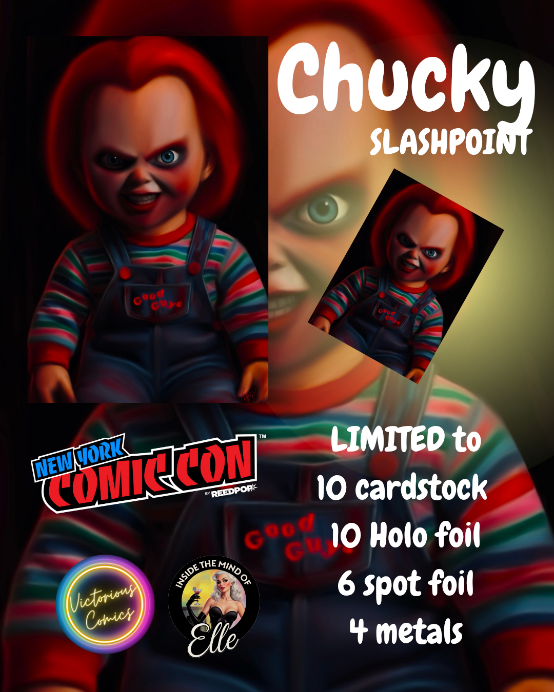 Glow in the dark metal 1/1 SLASH POINT CHUCKY (CHILDS PLAY)SPECIAL DROP (back order)