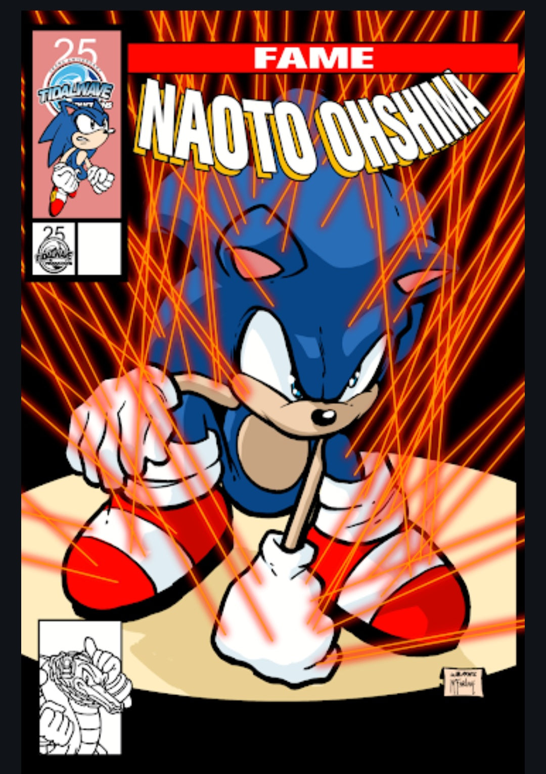 LAVA FOIL FAME: NAOTO OHSHIMA CREATOR OF SONIC NYCC EXCLUSIVE VIRGIN LTD TO 10 COVER A numbered
