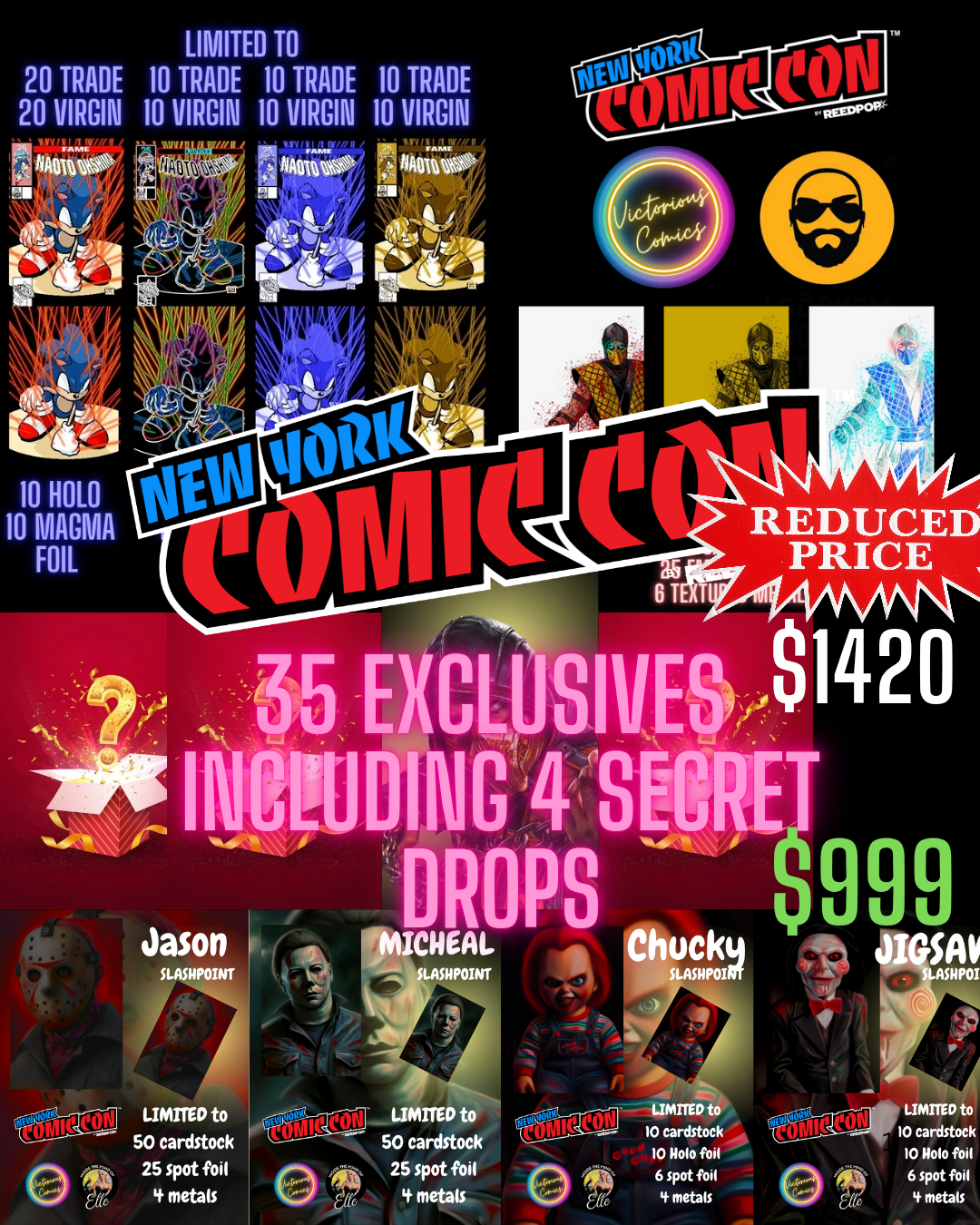 NYCC EXCLUSIVE BOX 35 COVERS/VARIANTS INCLUDES 4 SUPRISE DROPS LIMITED TO 4 boxes