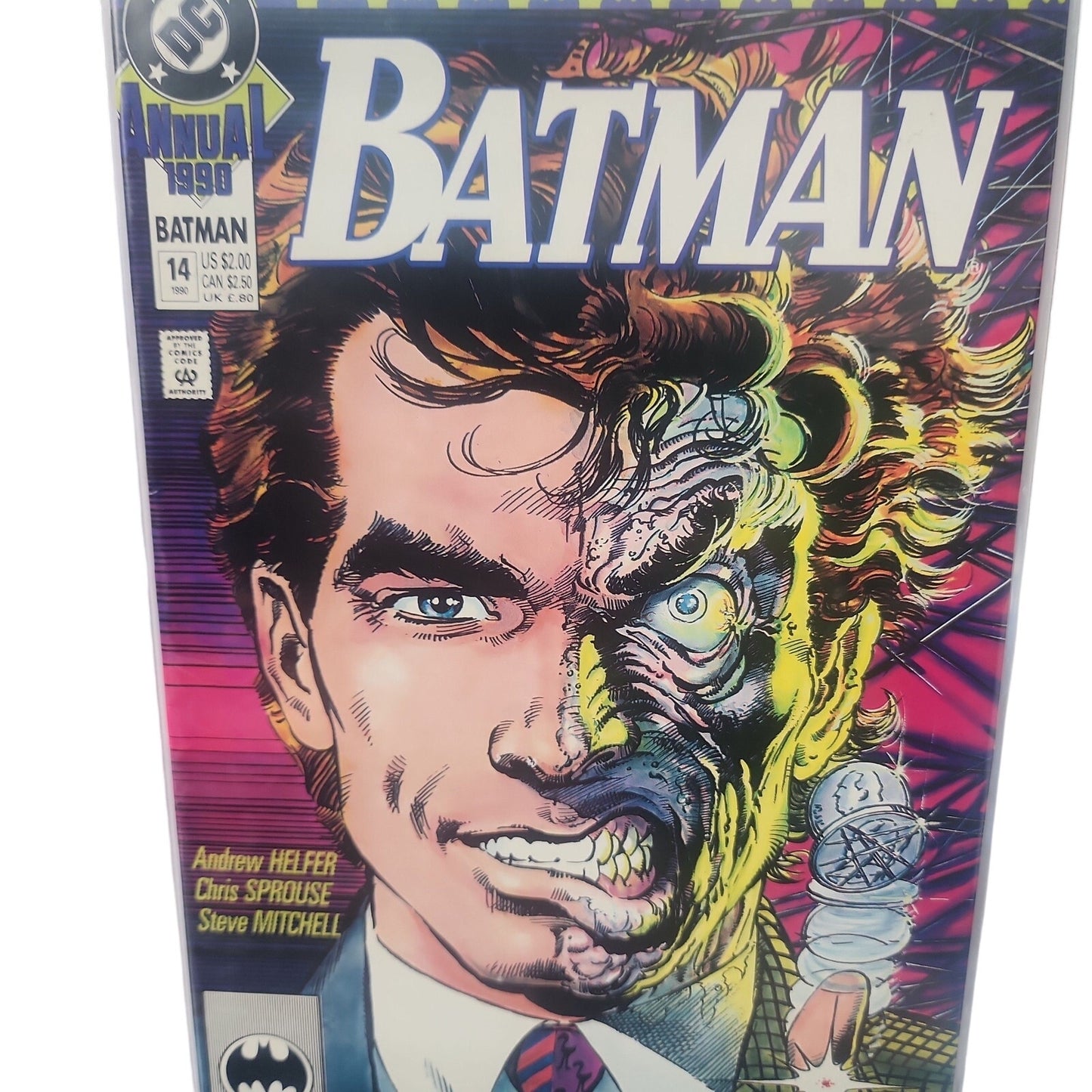 DC Batman Annual Vol 1, # 14, 1990 TWO-FACE Origin Retold KEY ISSUE VF/NM