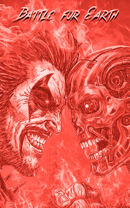 Lobo vs Terminator Battle for Earth (Brett Azar) Artbook Cover A TEXTURED METALS