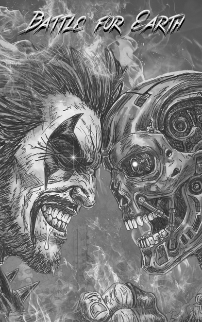 Lobo vs Terminator Battle for Earth (Brett Azar) Artbook Cover A TEXTURED METALS