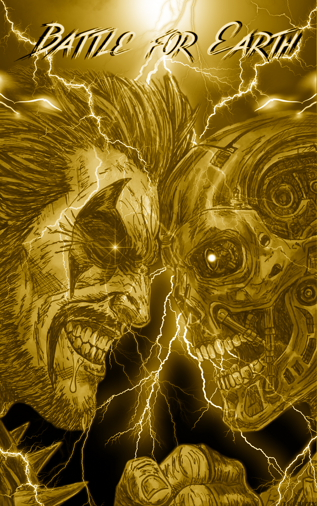 Lobo vs Terminator Battle for Earth (Brett Azar) Artbook (Heroes con) FOILS