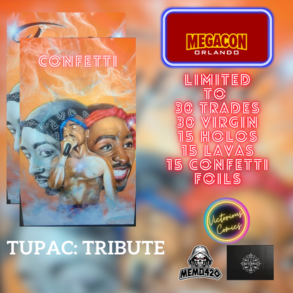 Tupac: Tribute CONFETTI FOIL Red  #1 Megacon 2025 Ltd To 15 with COA - Victorious Comics