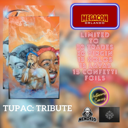 Tupac: Tribute Red VIRGIN/TRADE SET  #1 Megacon 2025 Ltd To 30 with COA - Victorious Comics