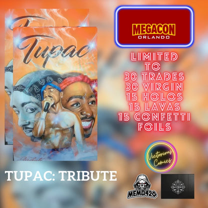 Tupac: Tribute Red VIRGIN/TRADE SET  #1 Megacon 2025 Ltd To 30 with COA - Victorious Comics