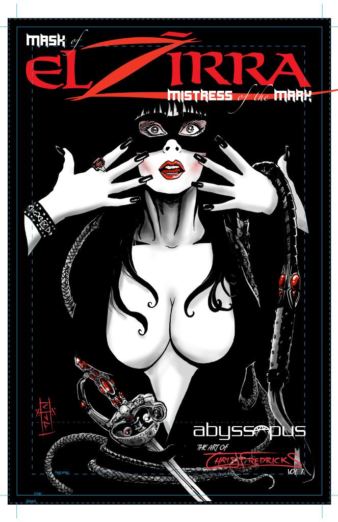 MAGMA FOIL EL ZIRRA VIRGIN (ELVIRA ZORRO MASHUP) ARTBOOK BY CHRIS J FREDRICKS LIMITED TO 15 (NUMBERED) DALLAS FAN EXPO