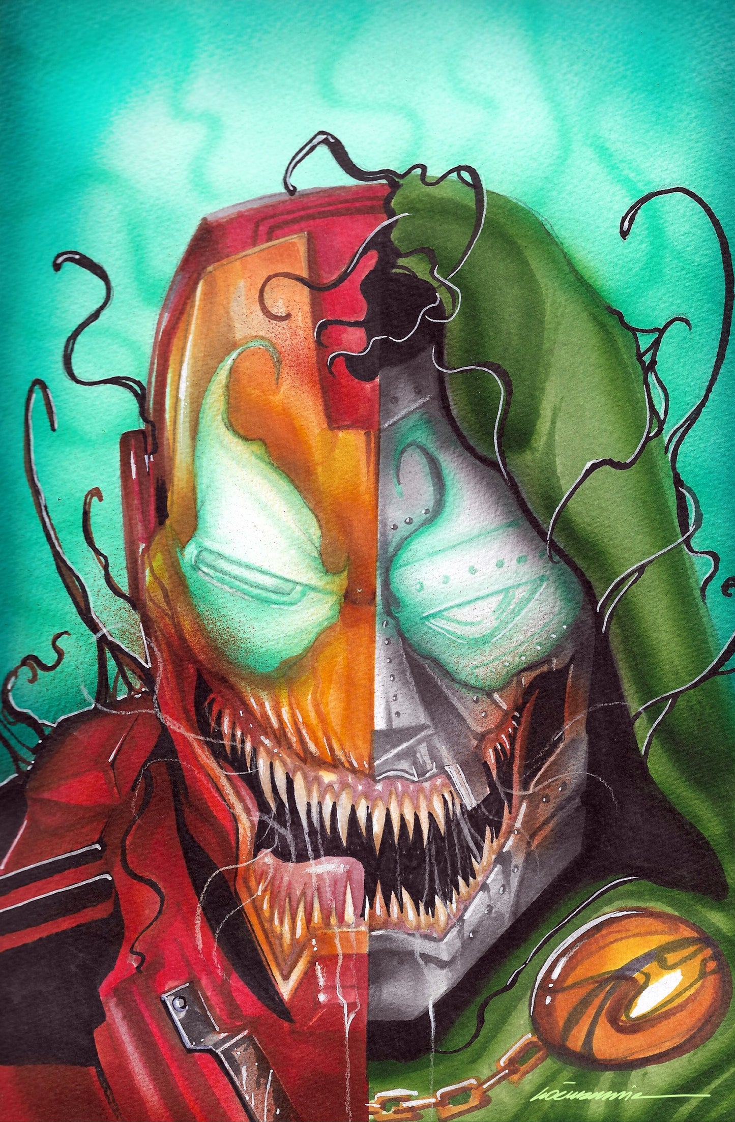 EMBOSSED FOIL Gorkem Demir (Iron Man/Doom) A Victorious Comics & Dr. Flaw Comix Fan Expo Dallas Exclusive