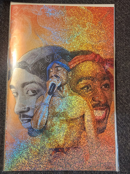 Tupac: Tribute CONFETTI FOIL Red  #1 Megacon 2025 Ltd To 15 with COA - Victorious Comics