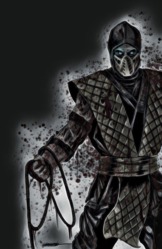 SMOKED TEXTURED METAL Scorpion Mortal Kombat (smoke) Gorkem Demir Sketchbook Limited to 1 NYCC