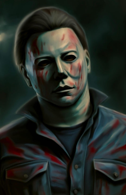 This is #1 metal with COA TEXTURED METAL SLASHPOINT: ORIGINS OF EVIL Myers #1 cover by insidethemindofelle Ltd To 4