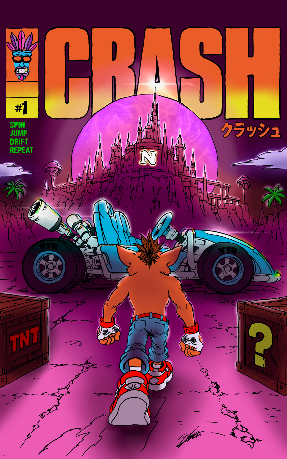 LEGENDS OF GAMING: CRASH- Akira homage Ltd (Cover by: Victorious Lopez with Coa