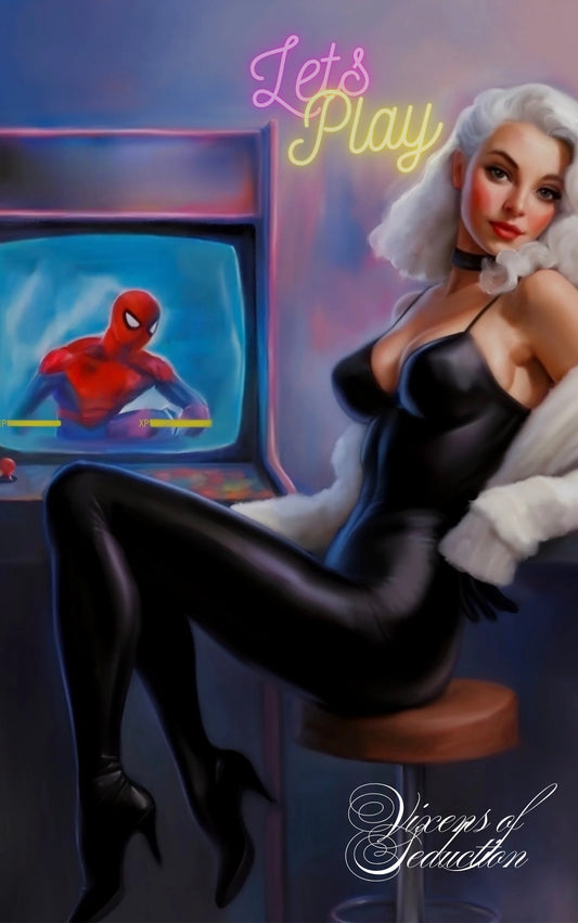 HOLO FOIL VIXENS OF SEDUCTION PREVIEW #1 SECRET DROP WITH COA (CAT IN BLACK) Ltd To 20 NICE