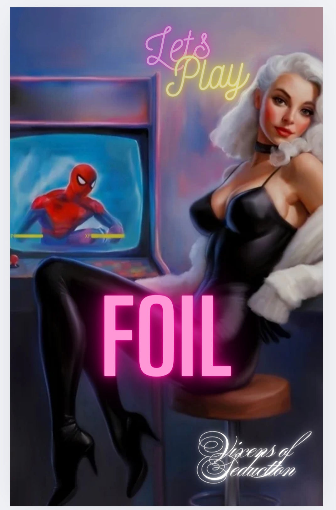 HOLO FOIL VIXENS OF SEDUCTION PREVIEW #1 SECRET DROP WITH COA (CAT IN BLACK) Ltd To 20 NICE