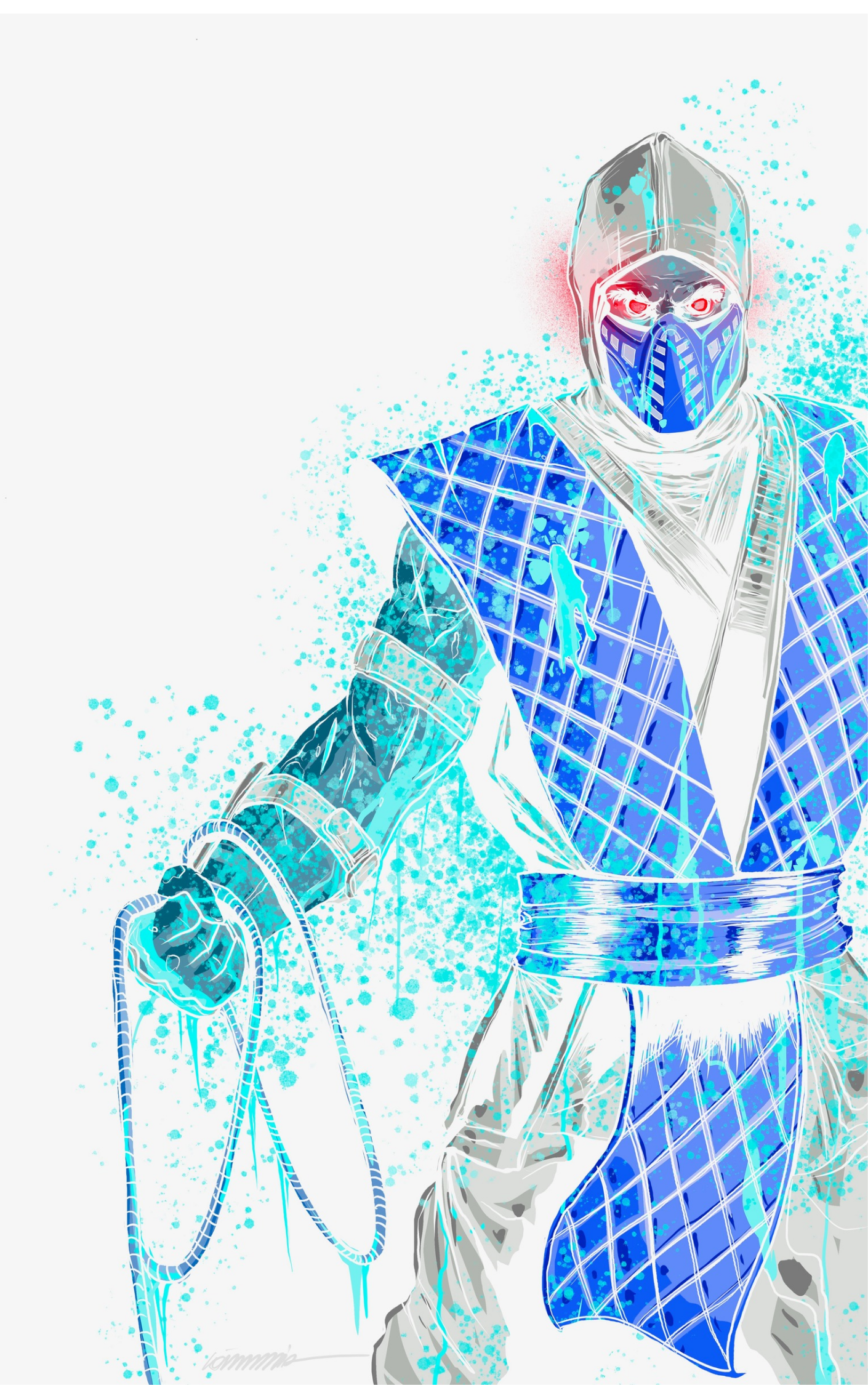 EMBOSSED FOIL Scorpion Mortal Kombat (NEGATIVE) Gorkem Demir Sketchbook Limited to 25 NYCC with coa