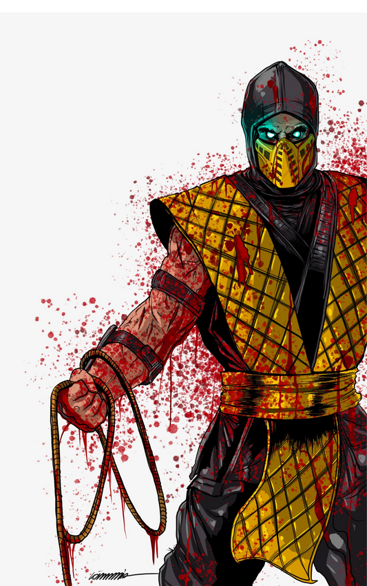 EMBOSSED FOIL Scorpion Mortal Kombat Gorkem Demir Sketchbook Limited to 25 NYCC with coa