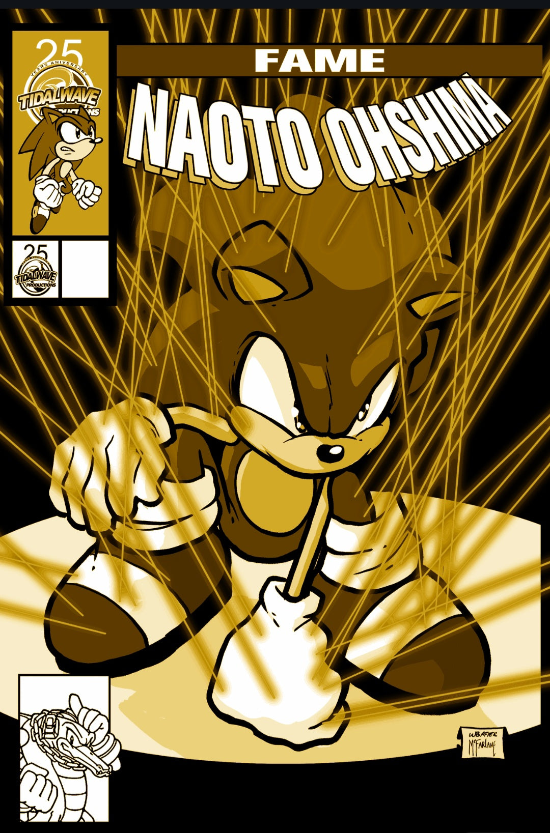FAME: NAOTO OHSHIMA CREATOR OF SONIC NYCC EXCLUSIVE TRADE LTD TO 10 GOLD numbered