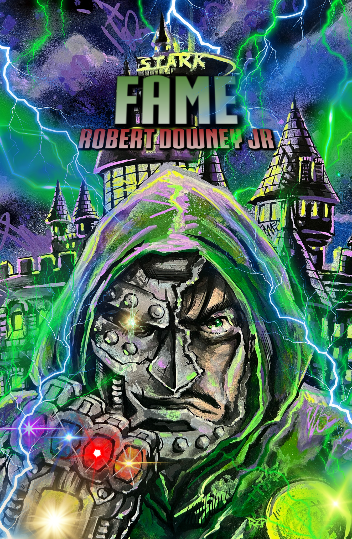 FAME: ROBERT DOWNEY JR (RZP) IRON MAN-DR.DOOM LIMITED TO 20 TRADES(NUMBERED)Dallas Fan Expo