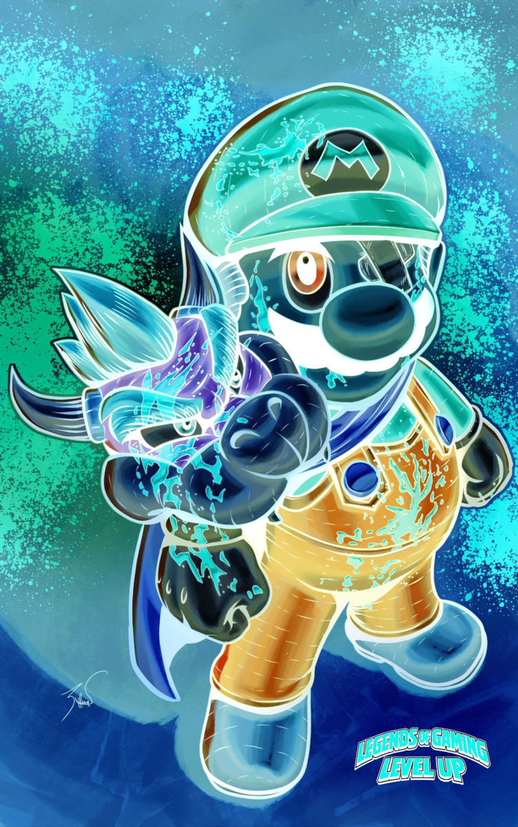 (SECRET DROP) LEGENDS OF GAMING: SUPER MARIO- NEGATIVE EMBOSSED VARNISH FOIL- LTD TO 30 SDCC