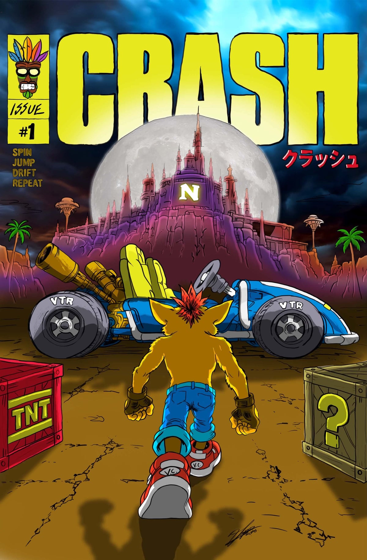 LEGENDS OF GAMING: CRASH- Akira homage Ltd (Cover by: Victorious Lopez with Coa