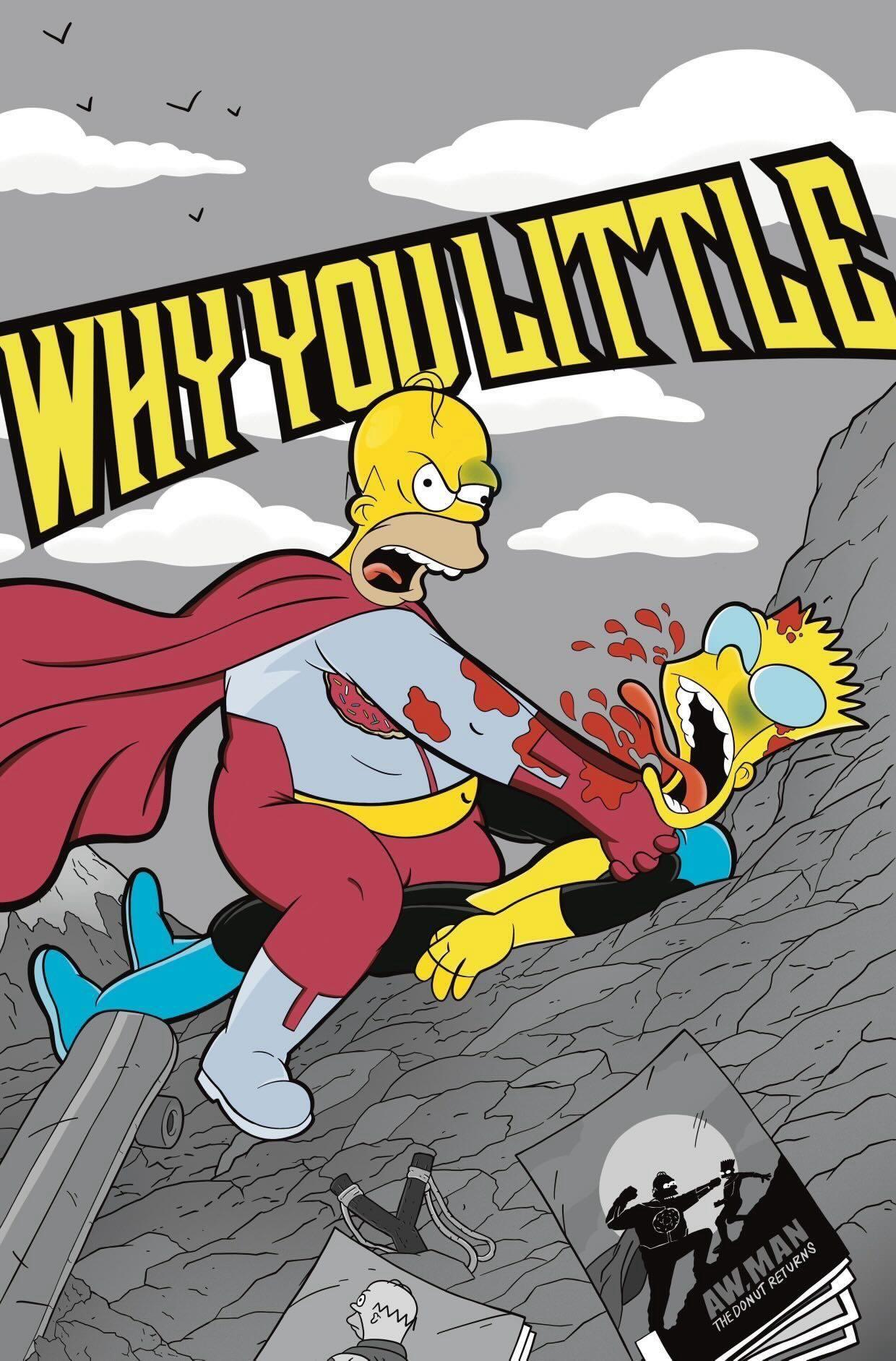 Simpsons Omni-man and Invincible homage (why you little) Lloyd Bailey Artbook Exclusive
