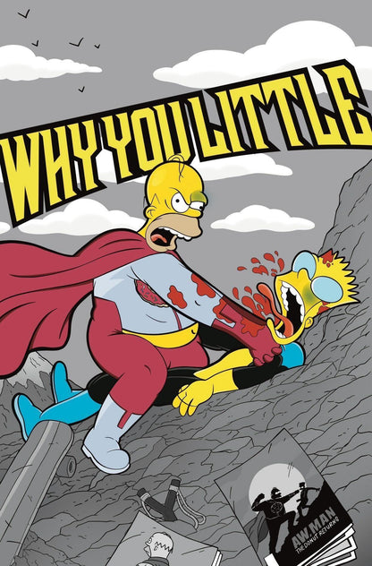 Simpsons Omni-man and Invincible homage (why you little) Lloyd Bailey Artbook Exclusive