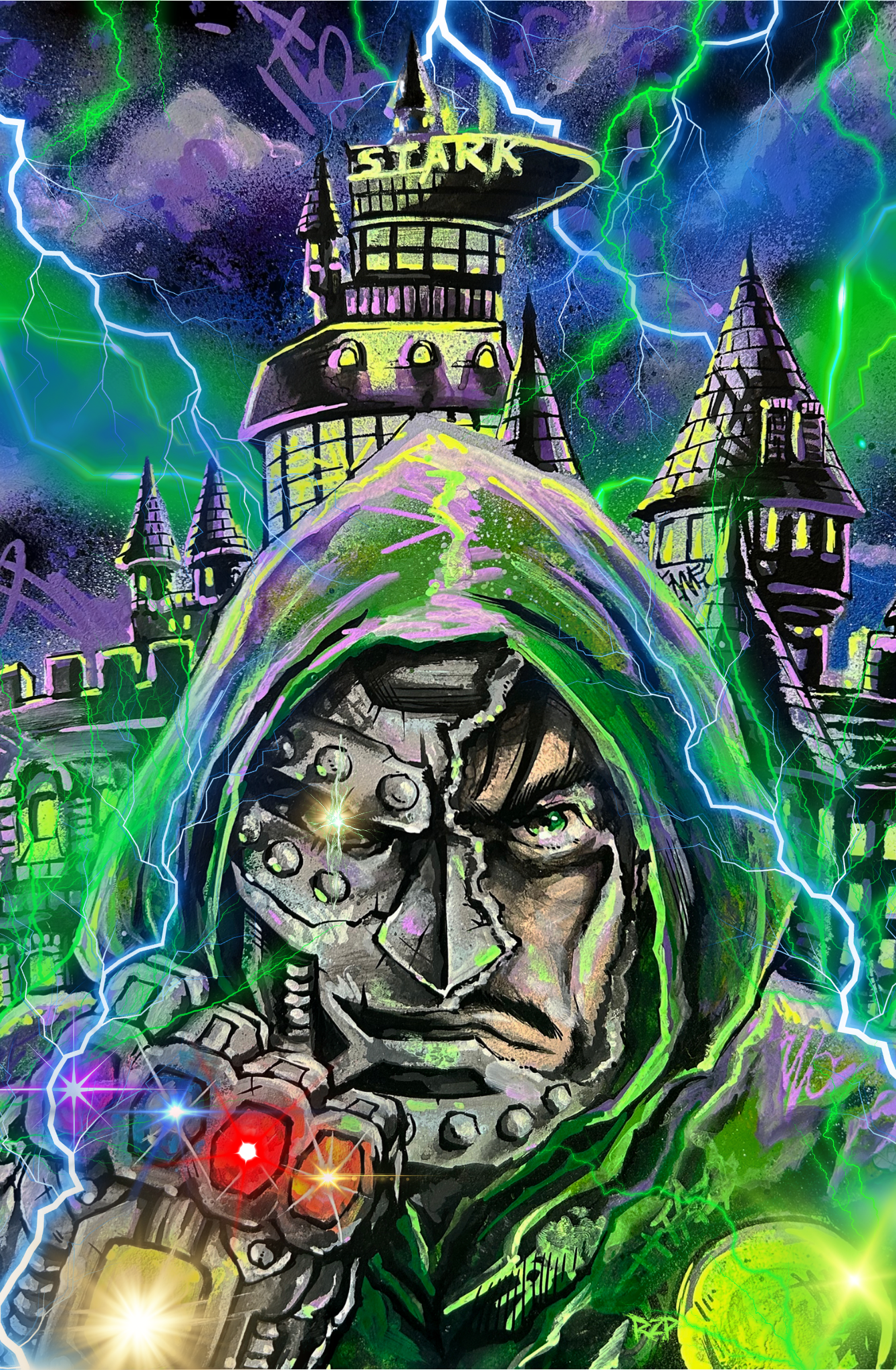 FAME: ROBERT DOWNEY JR (RZP) IRON MAN-DR.DOOM LIMITED TO 20 VIRGINS(NUMBERED)Dallas Fan Expo